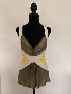 Arden B. Colorblock Ruched Tunic Top | Size Large